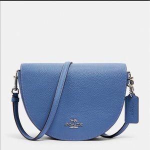 Ellen Crossbody Leather Half Moon Blue Coach Purse
